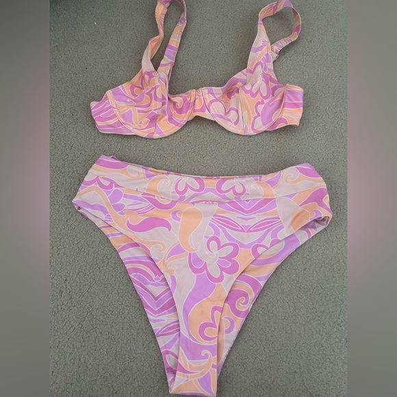 Kulani Kinis pink sorbet swirl bikini size xl - Picture 3 of 3